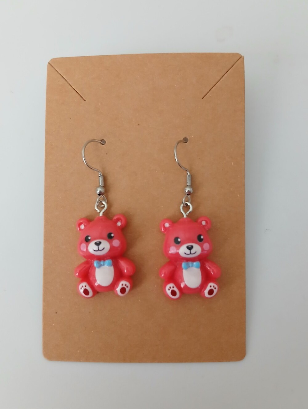 Fashion Jewelry Red Bear Dangle Earrings